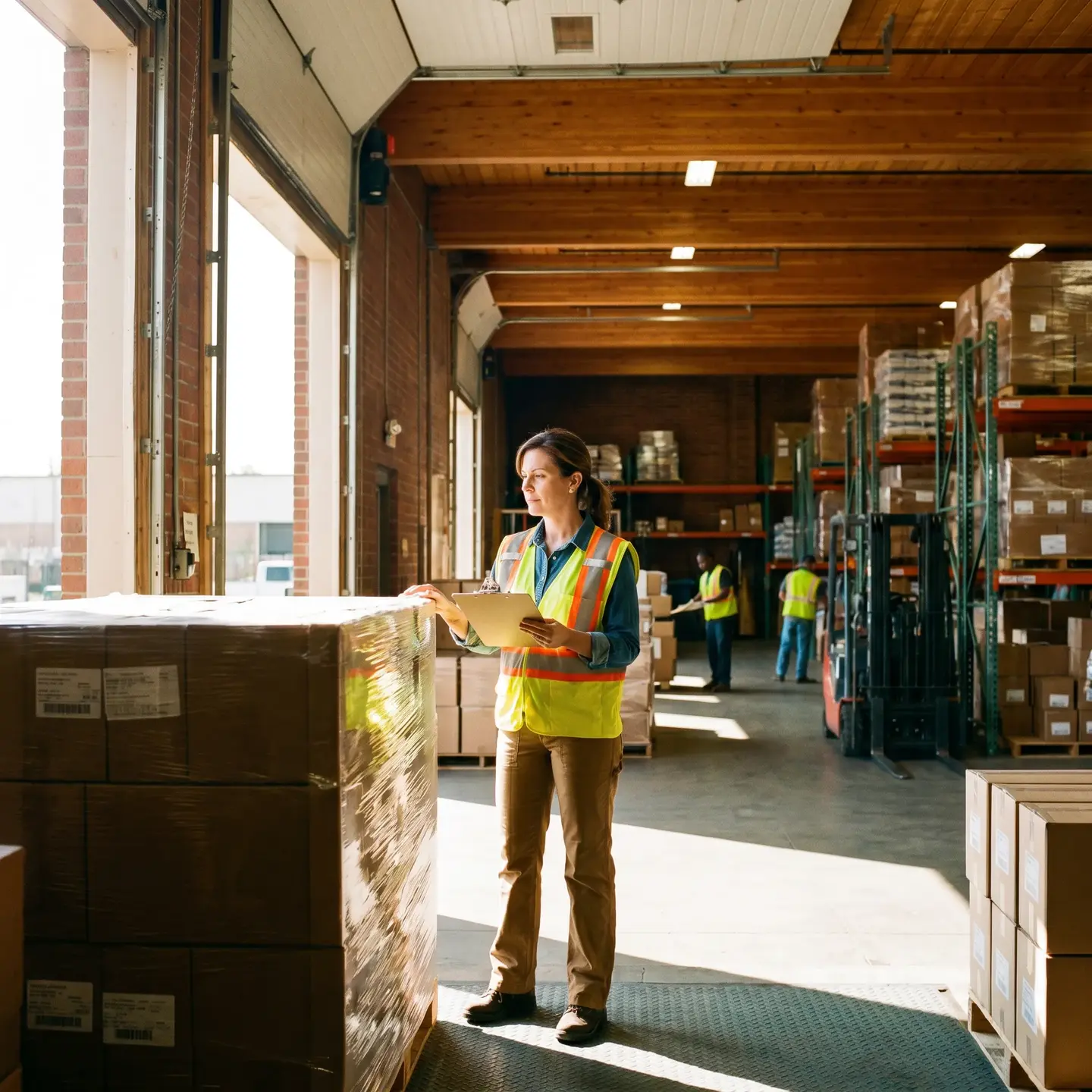 Coordinator checks inbound freight