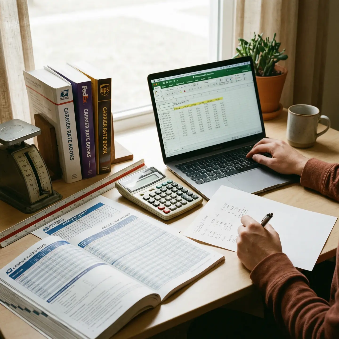 Desk with shipping cost analysis