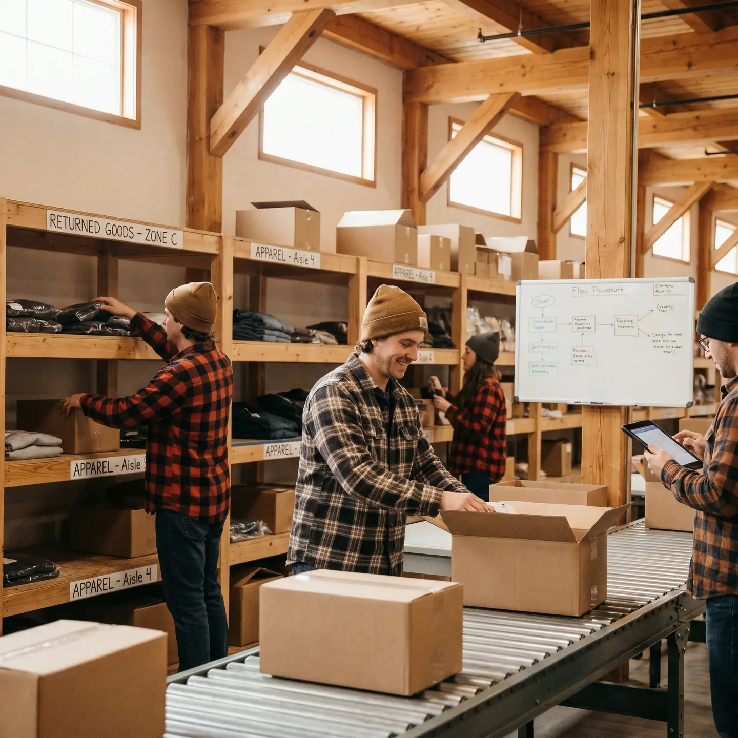 Fulfillment center returns reshelving