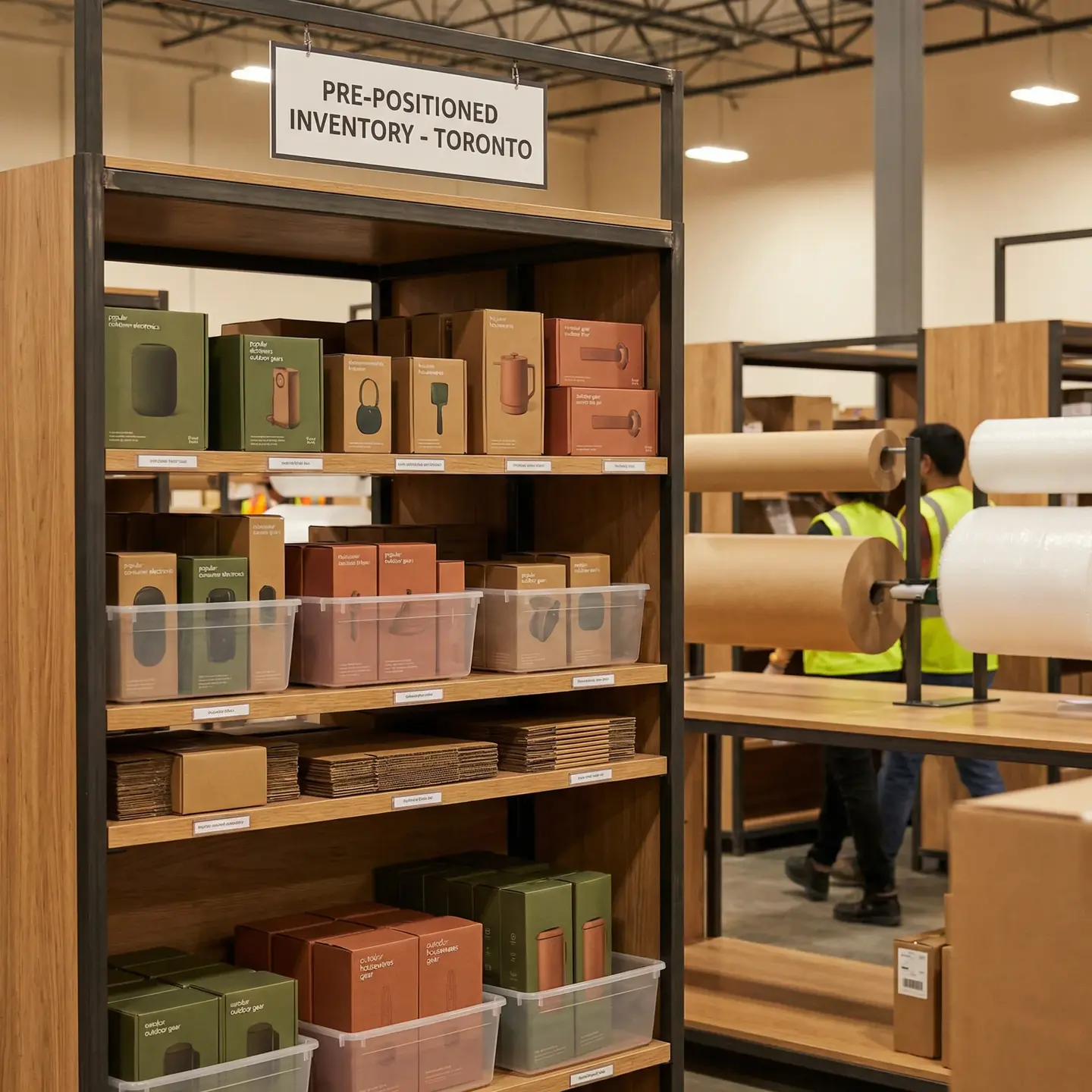 Inventory shelf ready for shipping