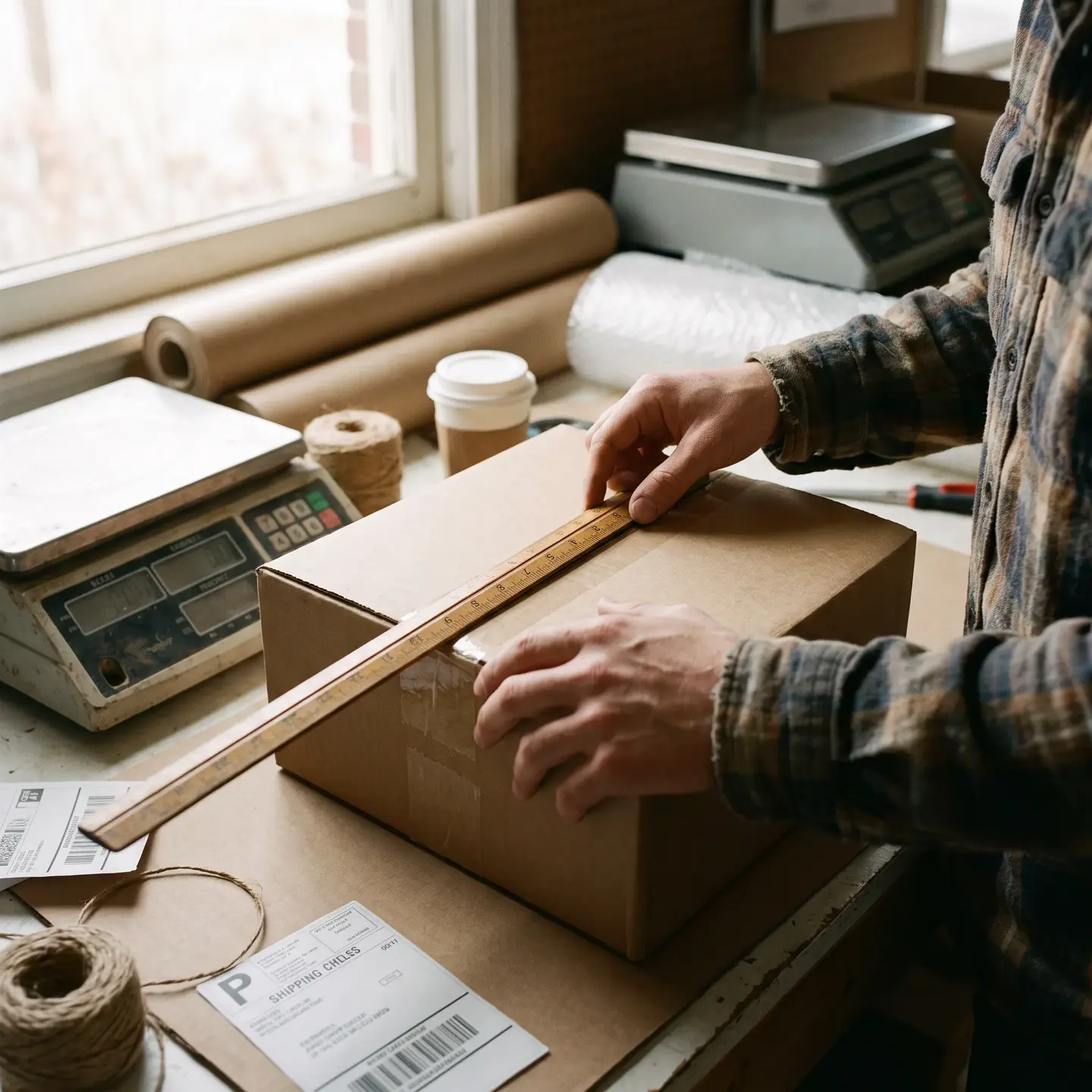 Package measuring dimensional weight