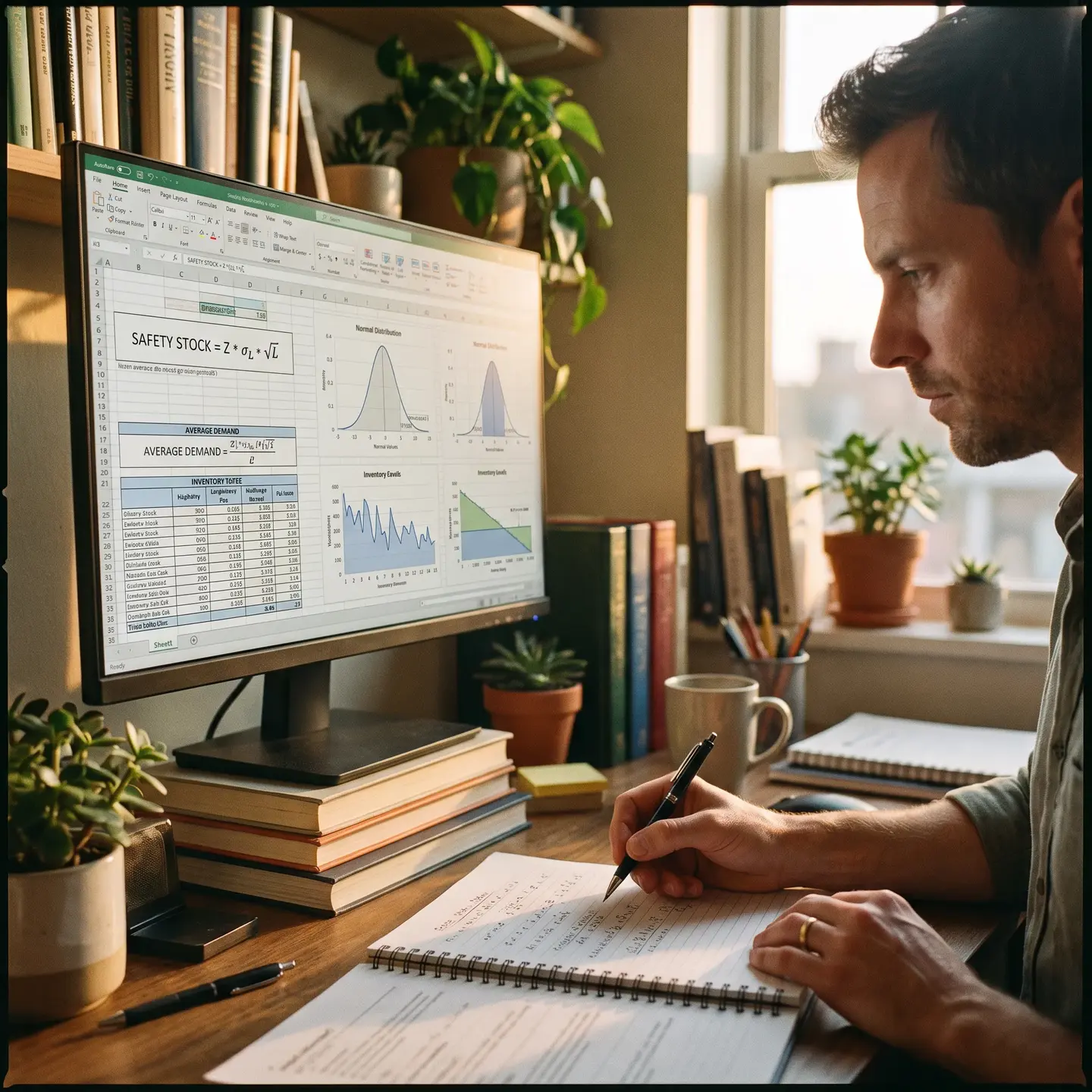 Supply chain analyst performing safety stock calculation