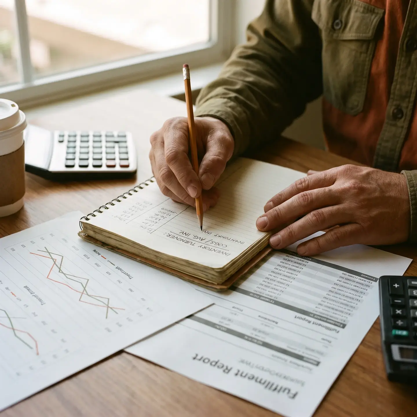 Supply chain professional analyzing inventory data