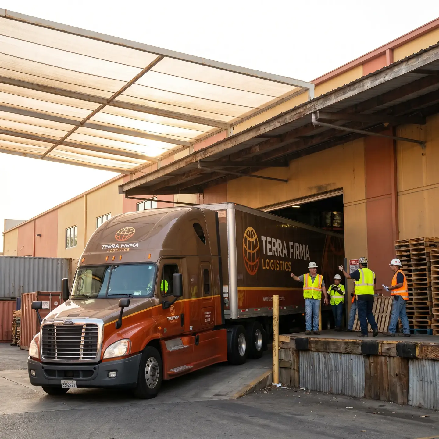 Transportation truck docking